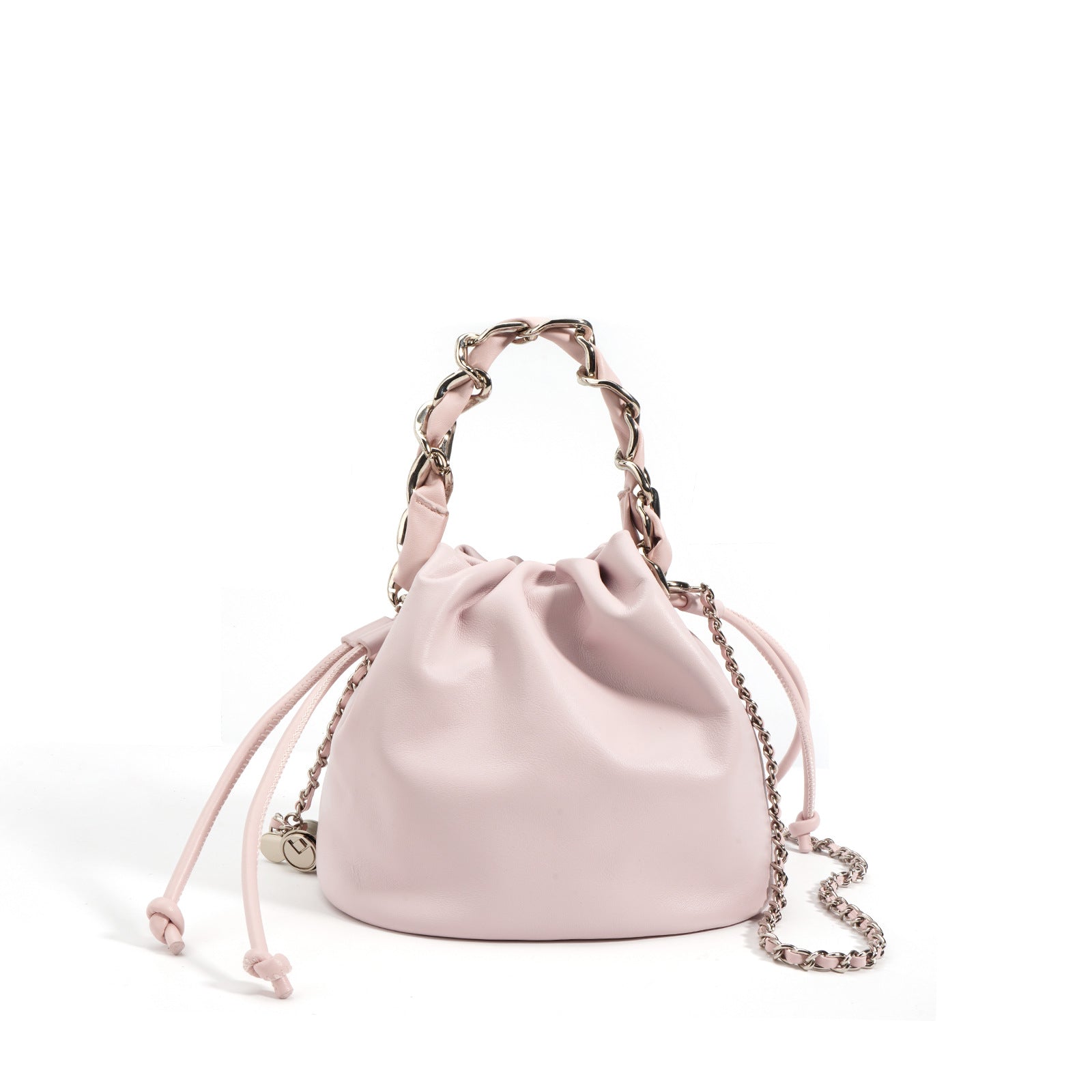 Women's Fashion Leather Drawstring Crossbody Bucket Bag