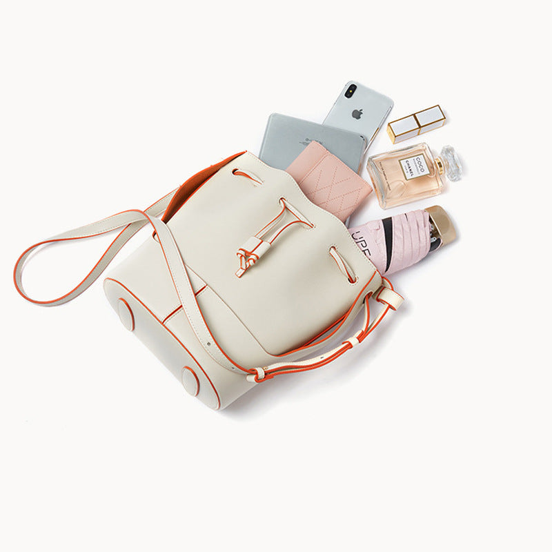 New stitching canvas drawstring bucket bag