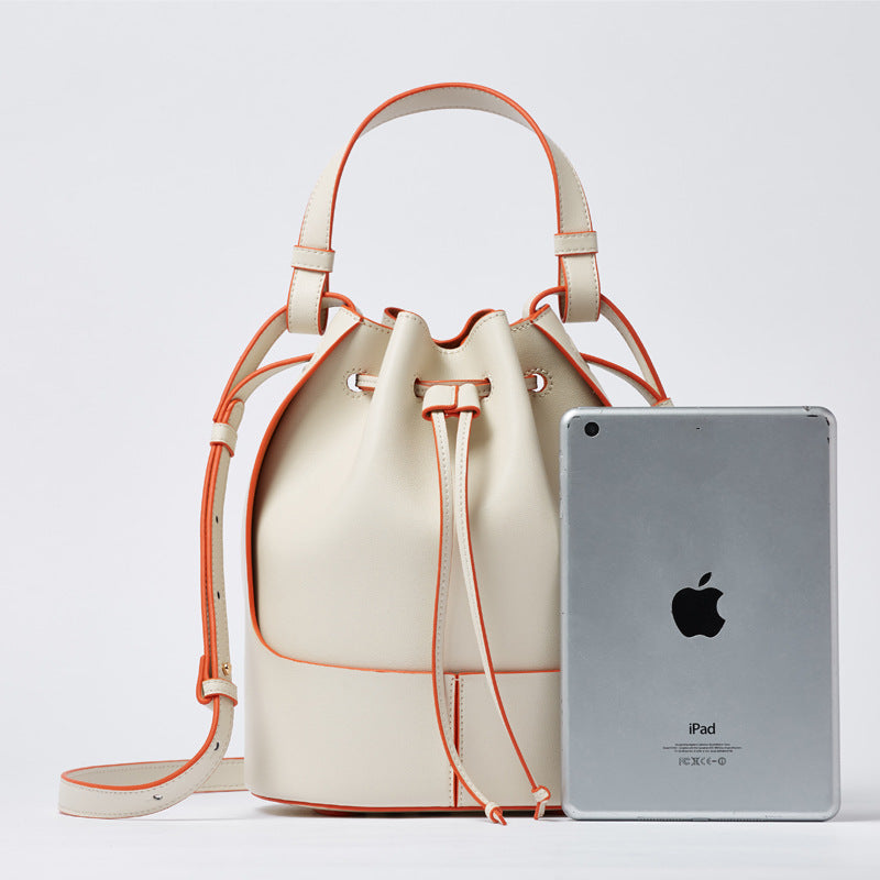 New stitching canvas drawstring bucket bag