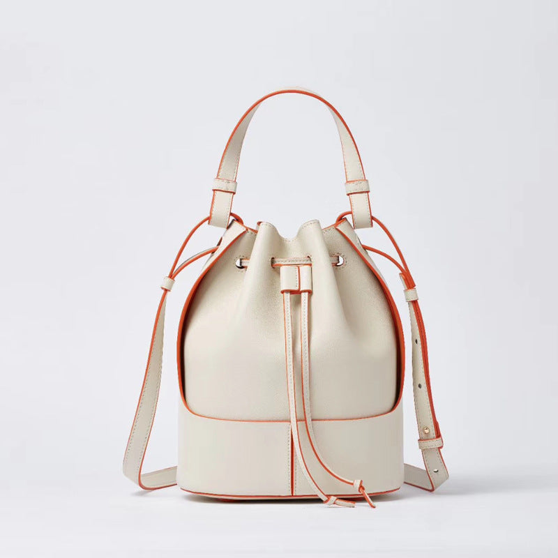 New stitching canvas drawstring bucket bag