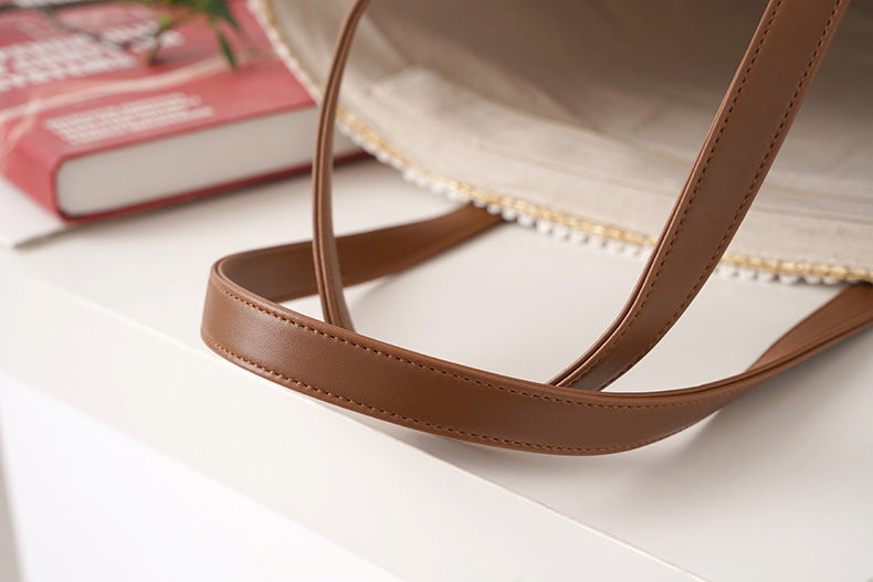 Straw Small Bucket Bag Portable Crossbody